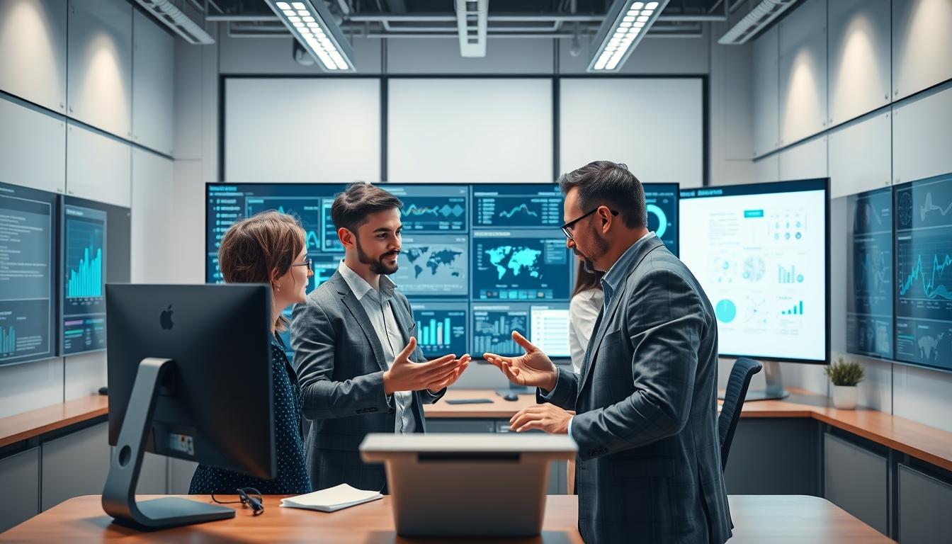 AI software company team and business technology strategy